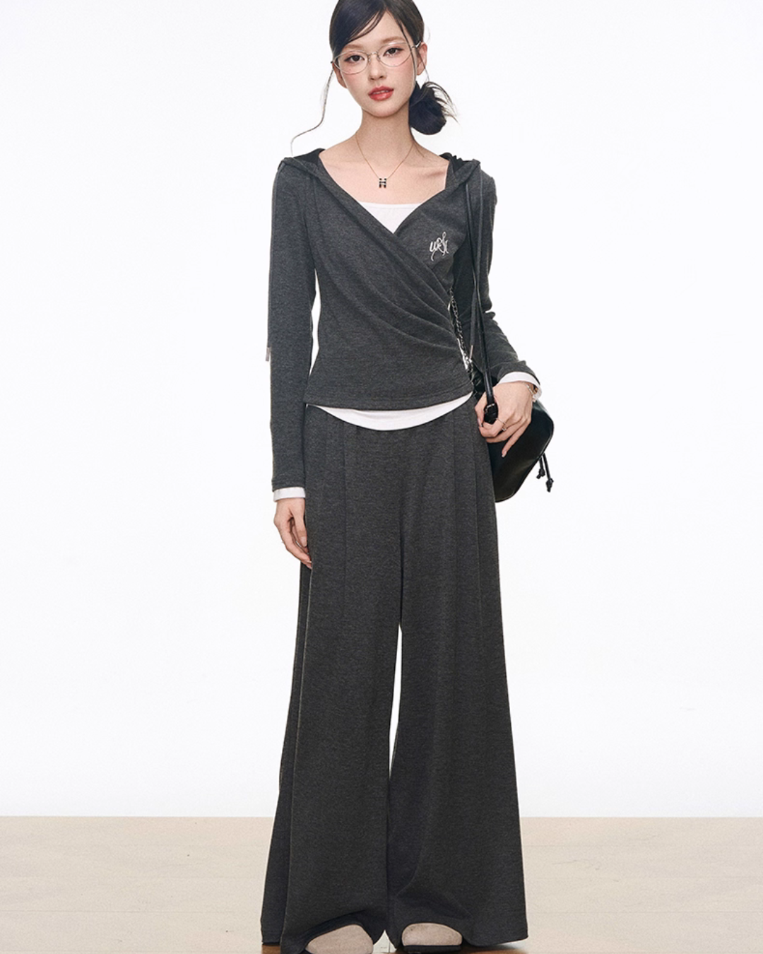 Drape Hood Top / Long Loose Skirt / Wide Pants WEO0073
