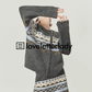 Round Neck Gray Knitted Cardigan / Mini Skirt LLA0401