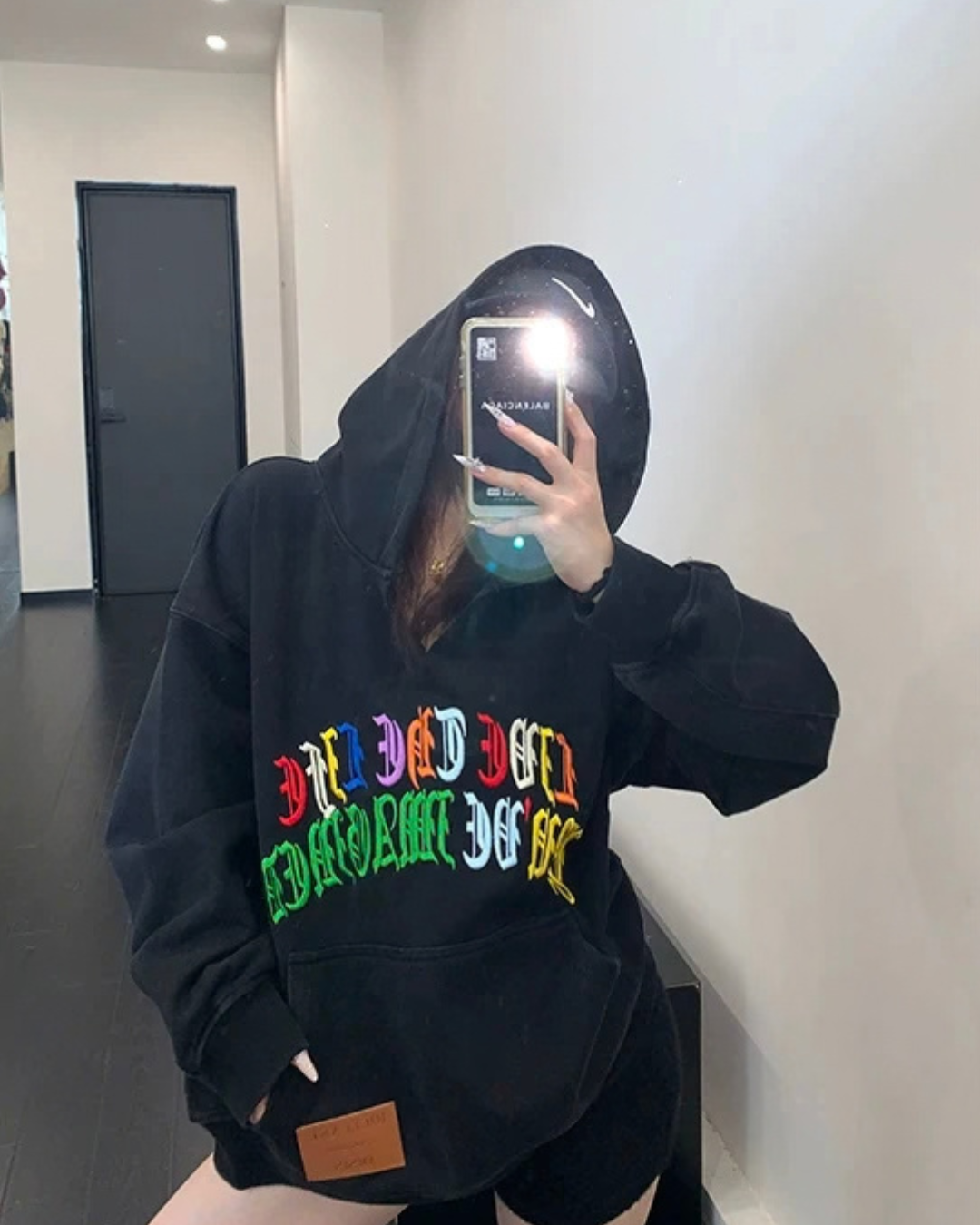 Key Neck Rainbow Logo Sweat Hoodie YLS1058