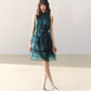 Dark Green Chiffon Dress CAS0005