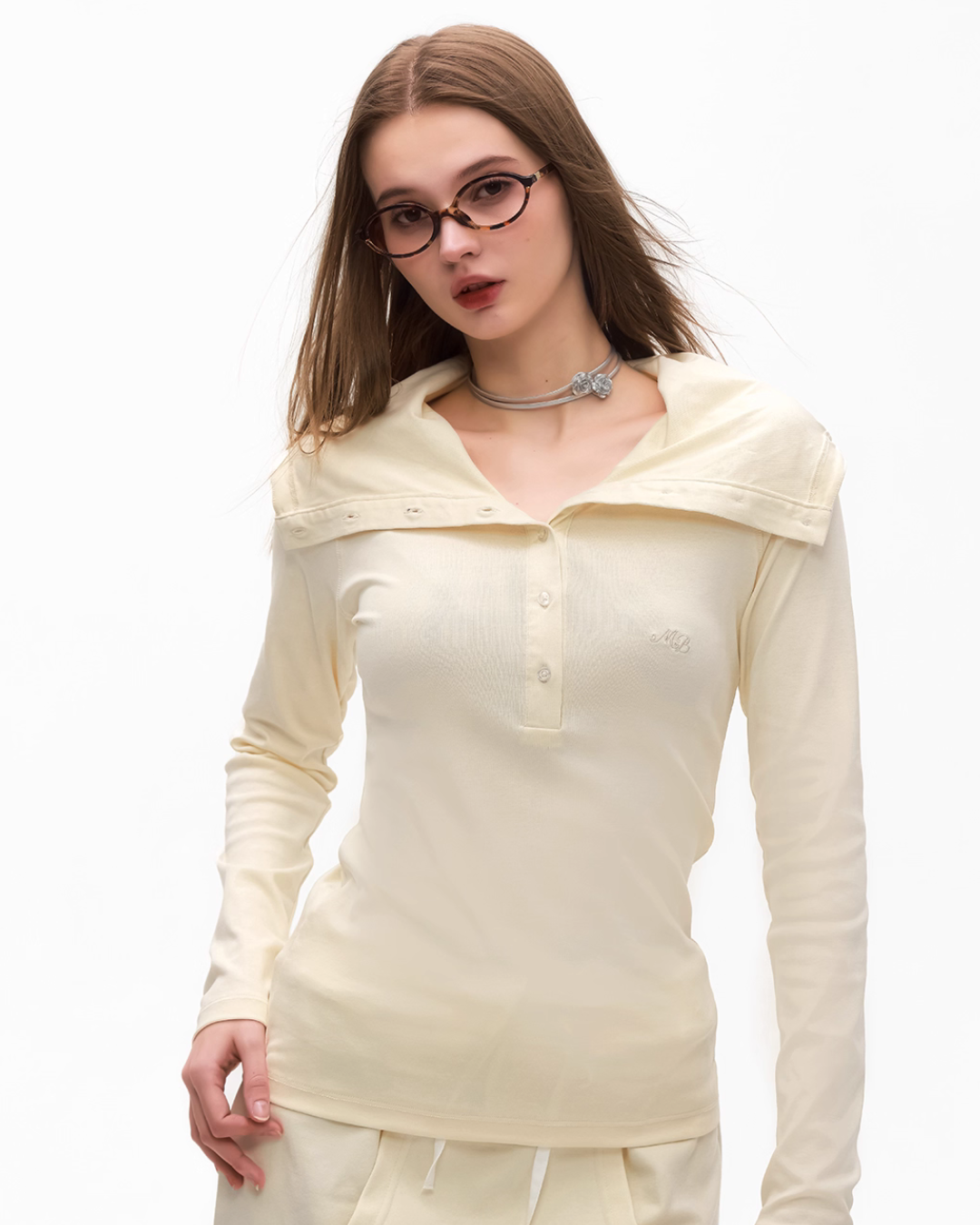 Half Button Long Sleeve Top MDB0003