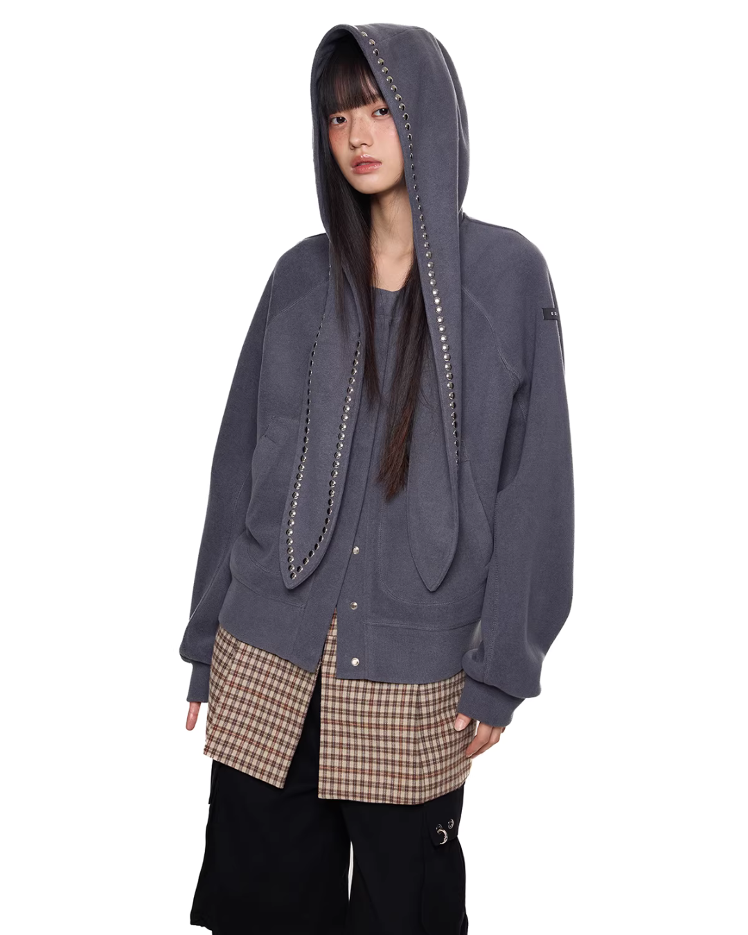 Rabbit Ear Studded Hoodie EZK0098