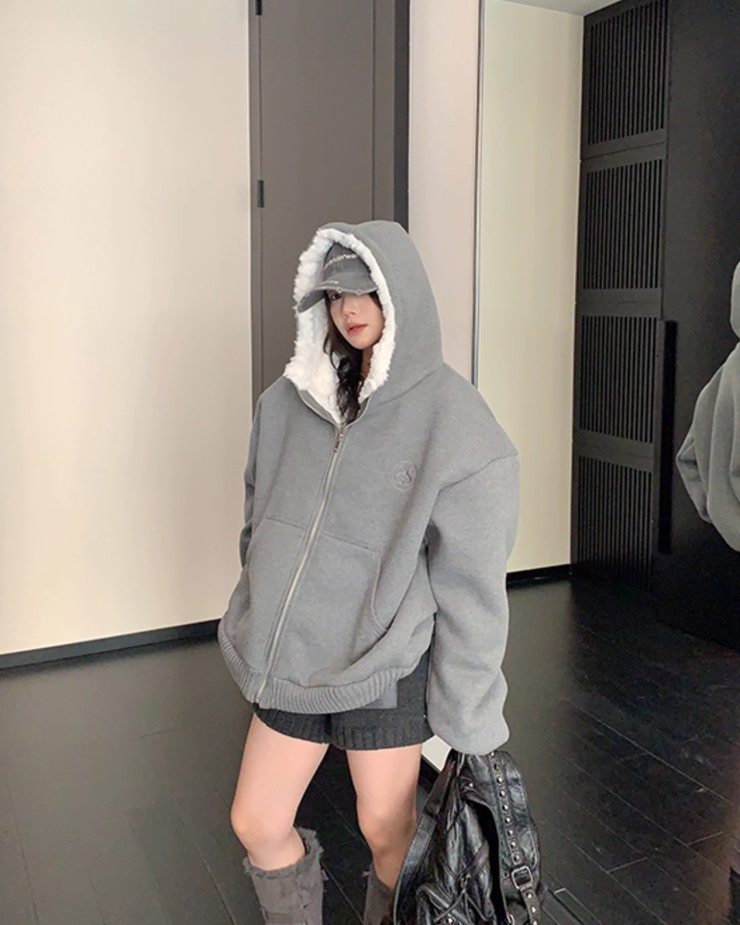 Fleece Lined Knit Hoodie YLS1007