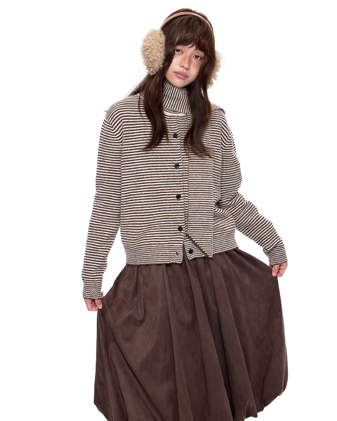 Dot Polar Fleece Knit Cardigan EZK0099
