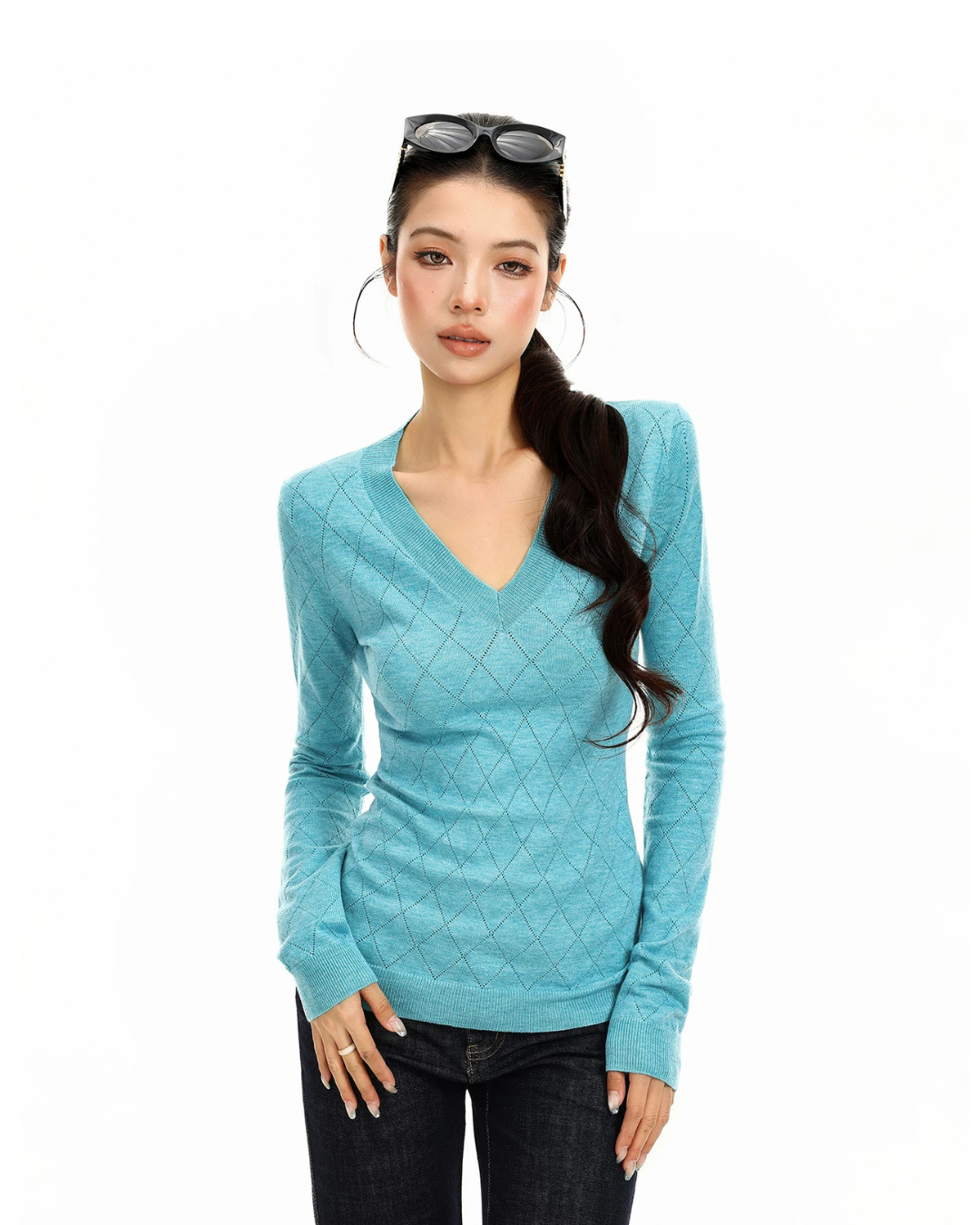 V-Neck Knit Top BGS0054