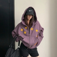 Patch Embroidered Distressed Hoodie  YLS1047