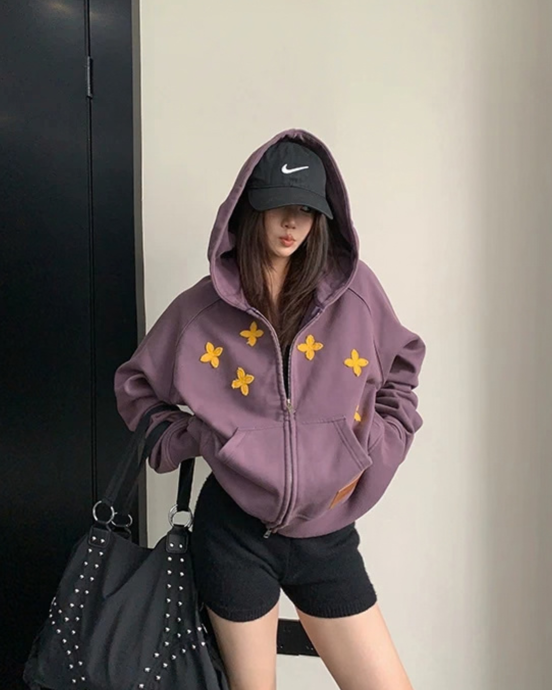 Patch Embroidered Distressed Hoodie  YLS1047