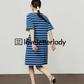 Border Short Sleeve Knit Dress LLA0440