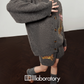 Leopard Print Knit Cardigan / Shorts LLA0552