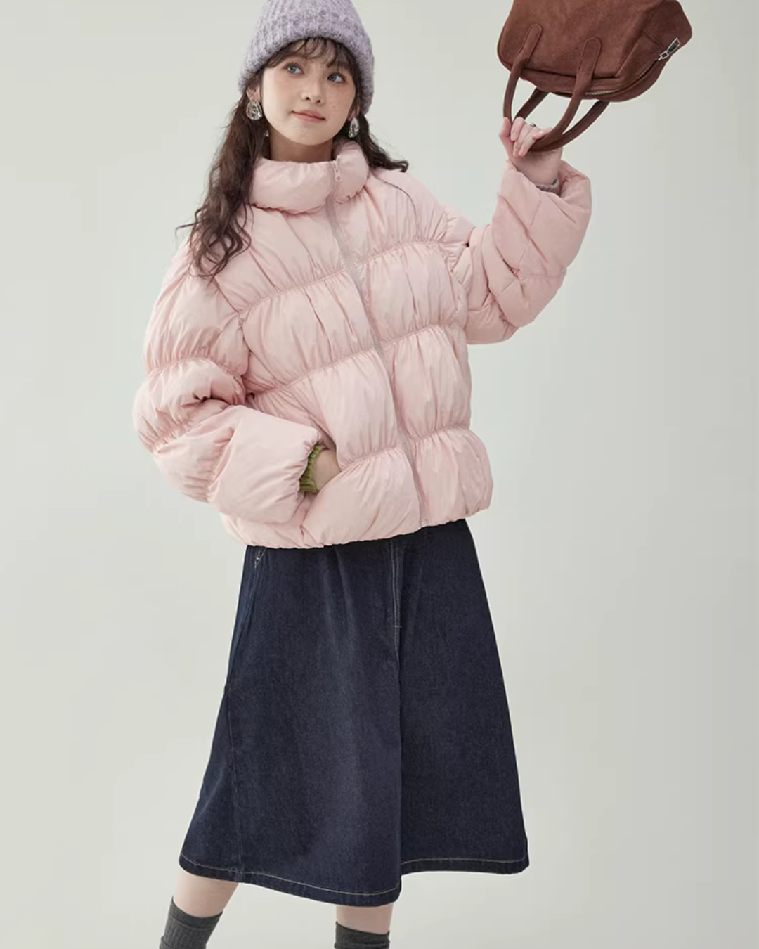 Stand Collar Fluffy Down Jacket AMU0043