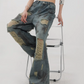 Vintage Damaged Wide Denim Pants KNH0003