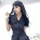 Puff Sleeve Dark Slim Shirt ADW0003