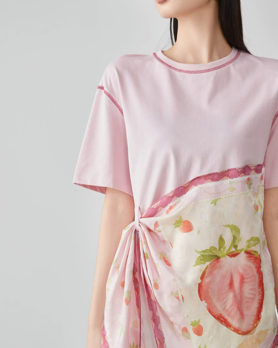 Scarf Layered Style Design Top FER0292