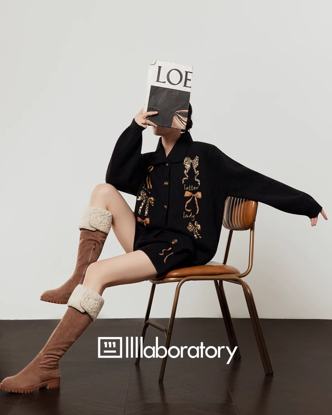 Leopard Ribbon Knit Cardigan LLA0605