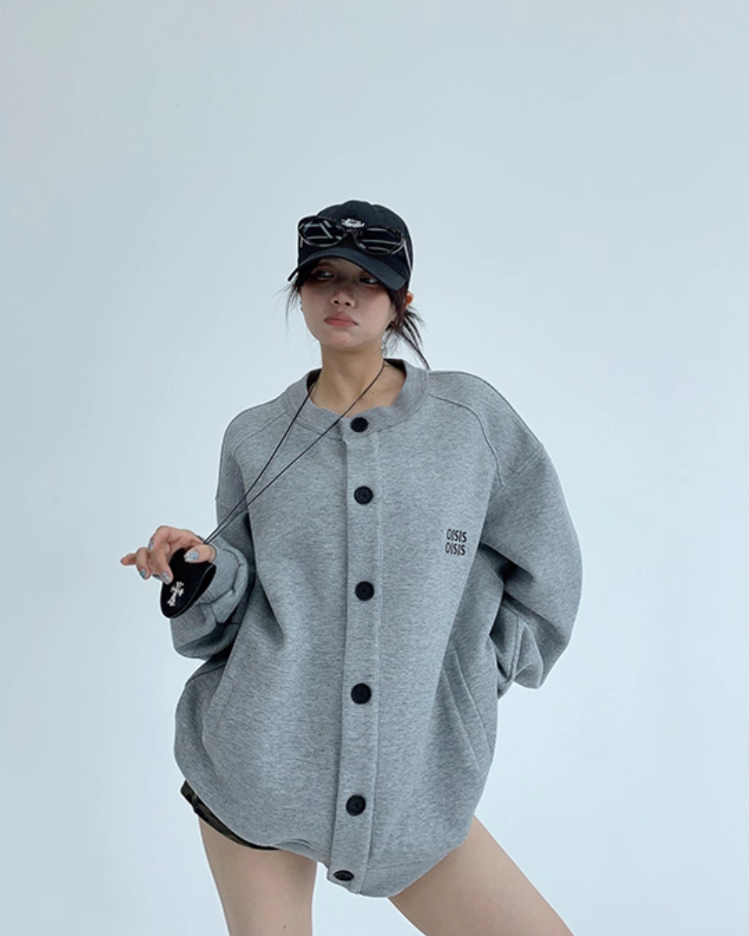 Round Neck Loose Cardigan YLS0891