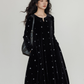 Velvet Vintage Long Sleeve Dress VAS0167