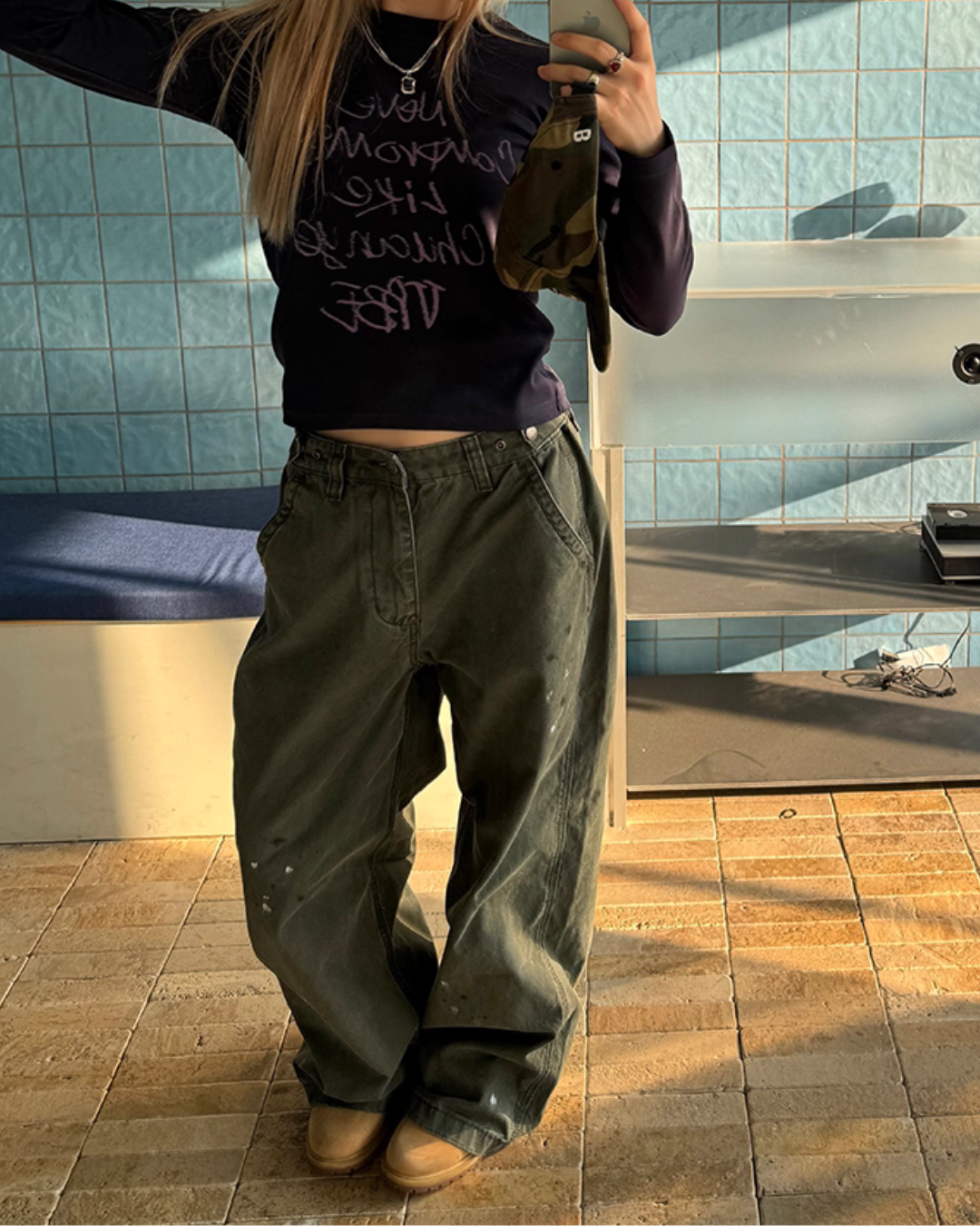 Vintage Ink Splash Cargo Pants CYE0075