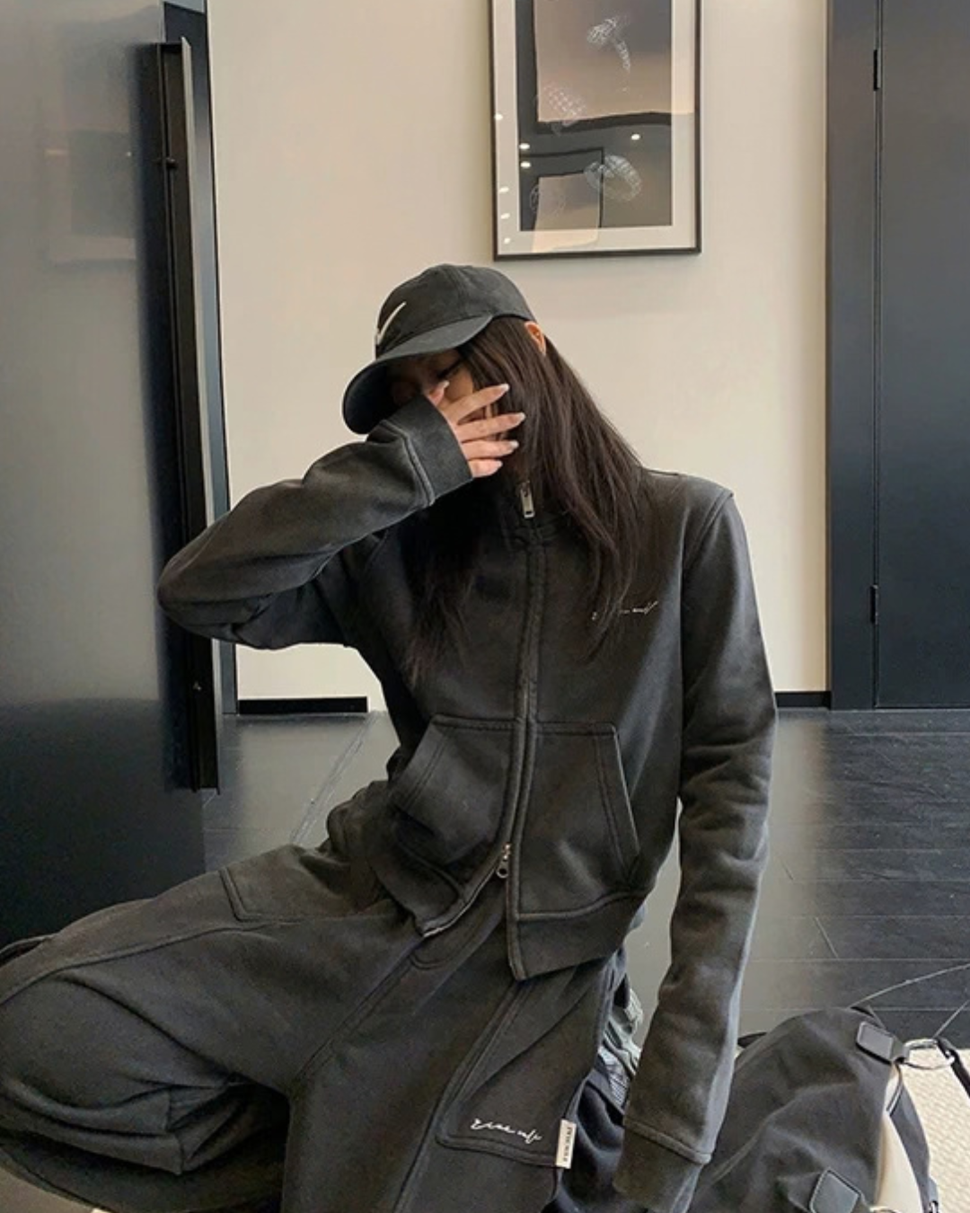 Vintage Double Zipper Jacket / Cargo Track Pants YLS1054