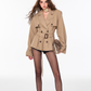 Double Breasted Mid Length Trench Coat HID0001