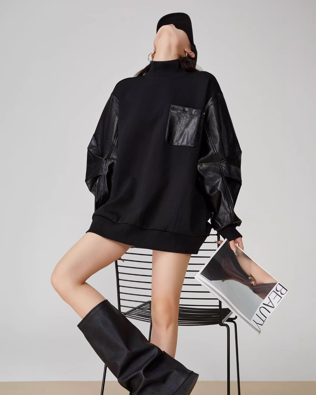 High-Neck Pullover Sweatshirt FER0059