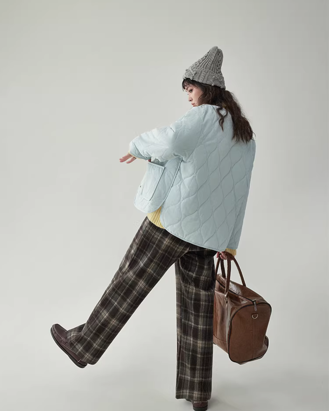 Wave Quilting Collarless Jacket AMU0045