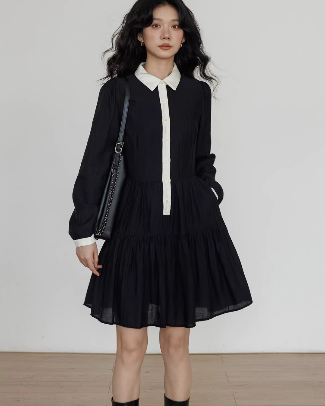 Color-Block Shirt Dress VAS0182