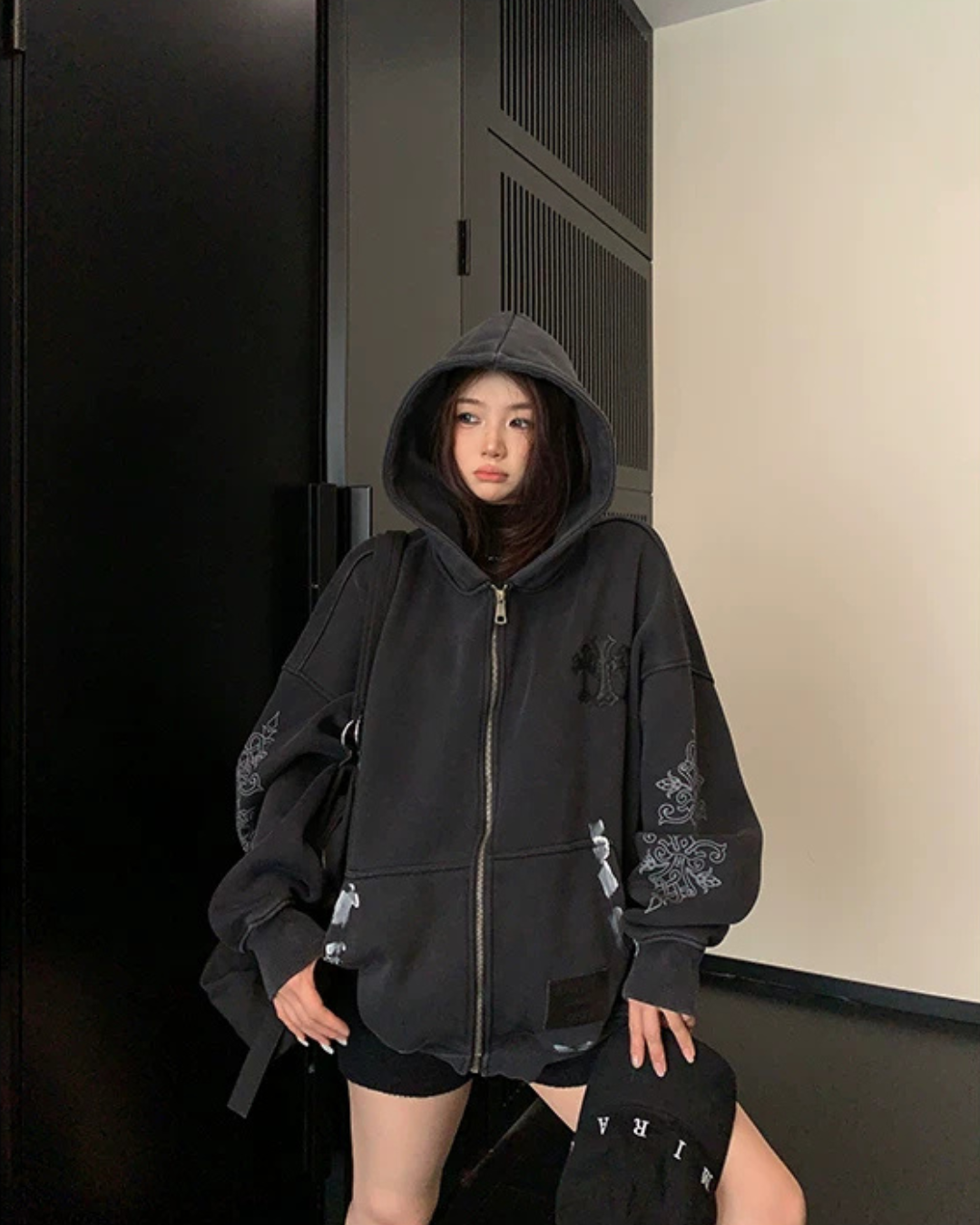 Chrome Hearts Style Zip-Up Hoodie YLS1074