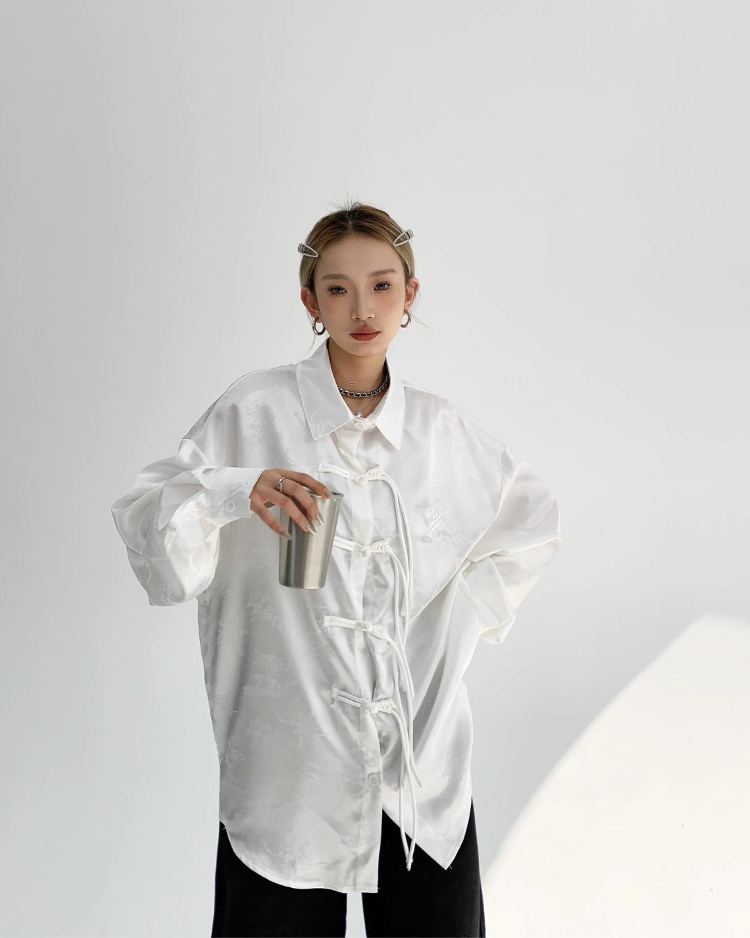 Satin Middle China Shirt YLS0026