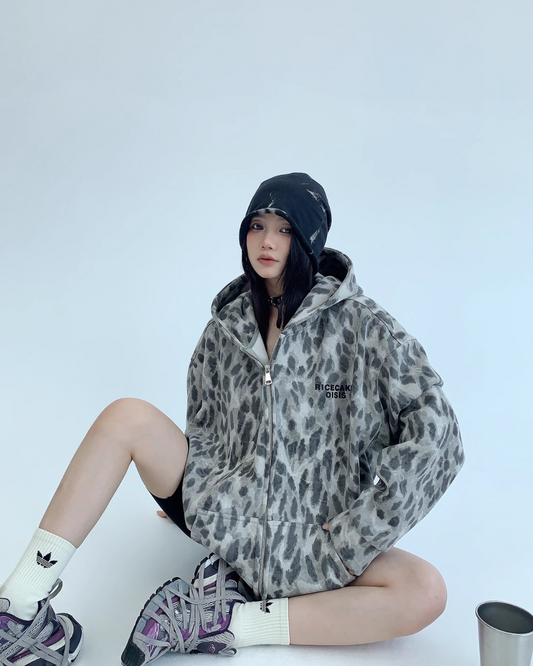 Leopard Print Hooded Jacket YLS0439