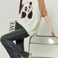 Panda Raglan Summer Knit / Denim Flare Pants LLA0211