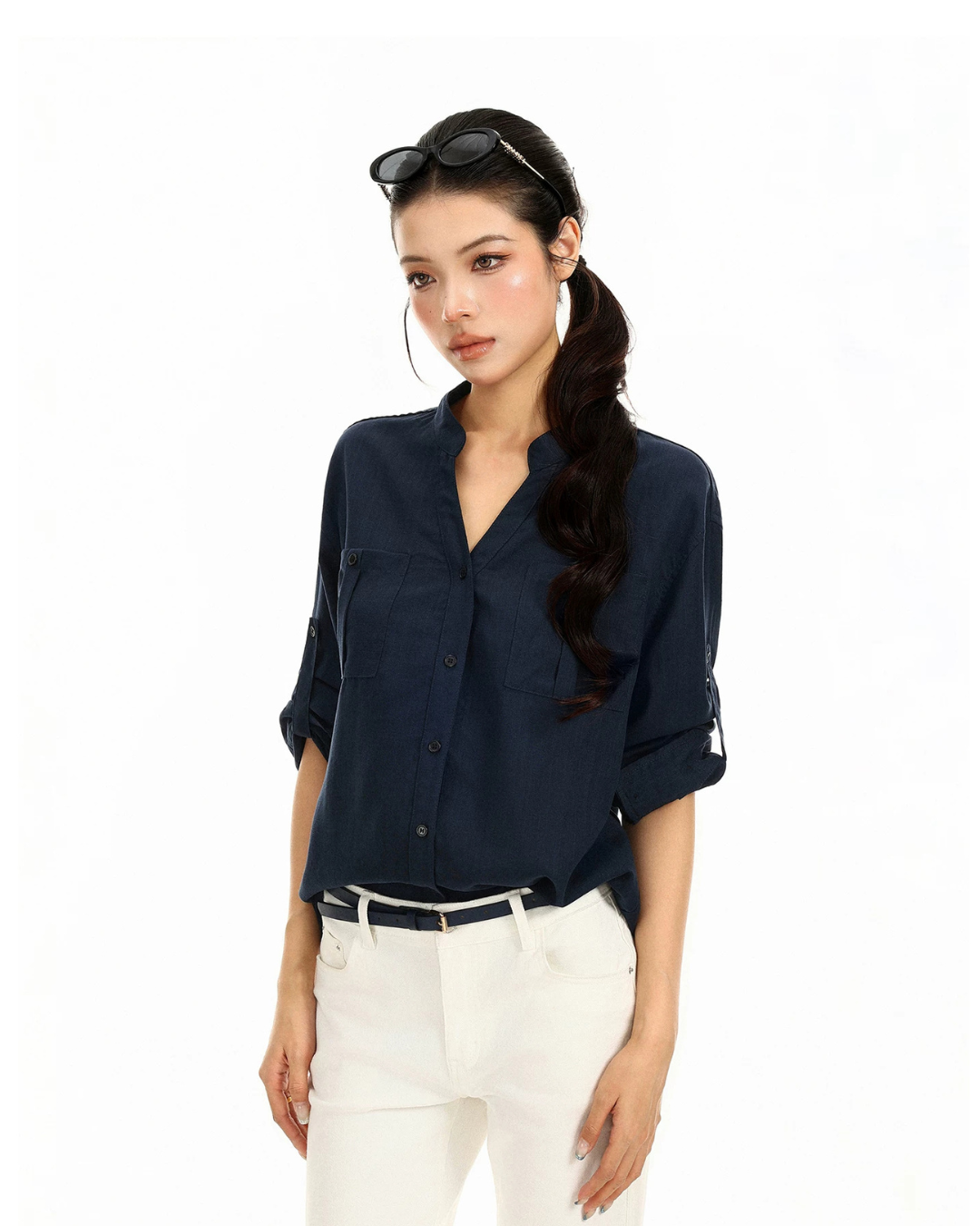 Rolled Cuff Sleeve Shirt  BGS0055