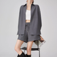 Gray Collared Long-Sleeve Shirt / Shorts FER0064