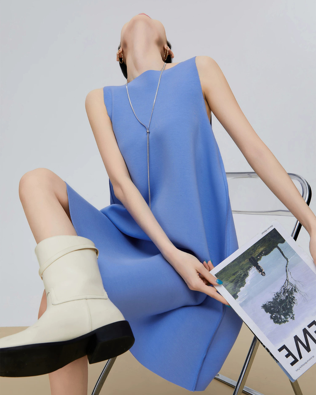 Back Ribbon Sleeveless Mini Dress FER0306