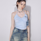 Drawstring Front Crop Cami Tops ZZF0225