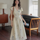V-Neck Floral Flare Dress SMS0005