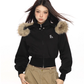 Fur Cropped Zip Up Hoodie BGS0013