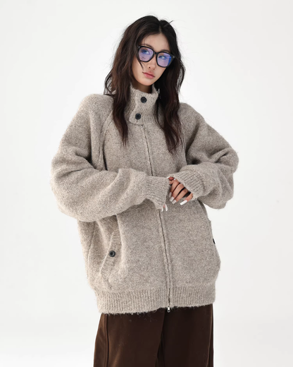 Stand Collar Knit Jacket ACS0352