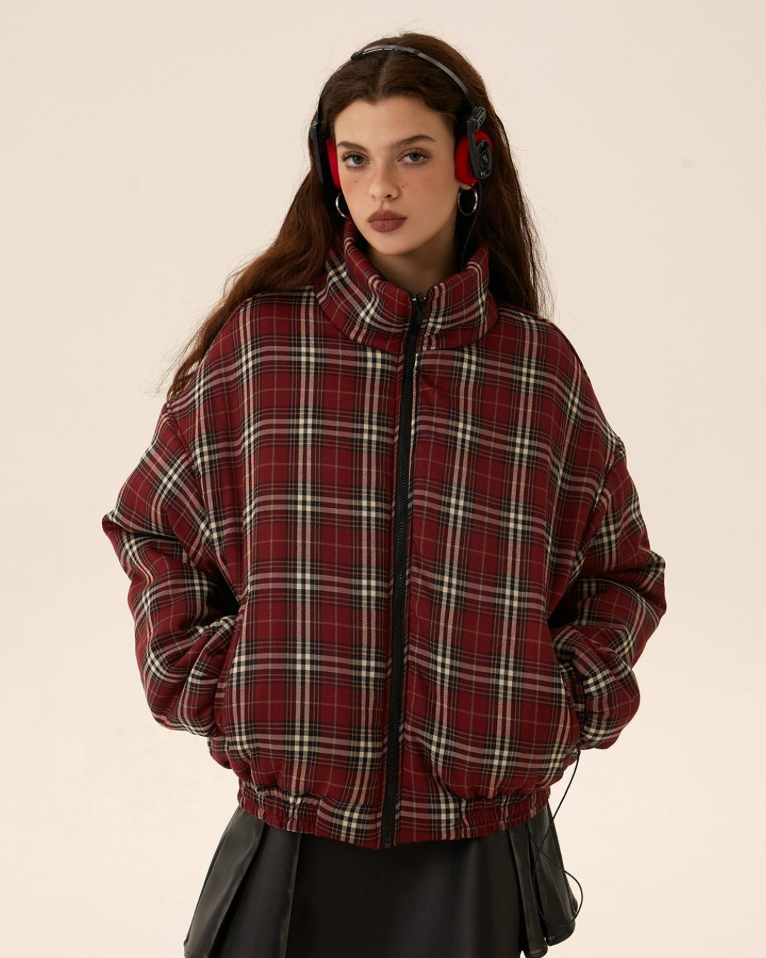 Plaid Down Jacket EZK0030