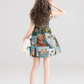 Retro Painting Flare Dress KIK0001