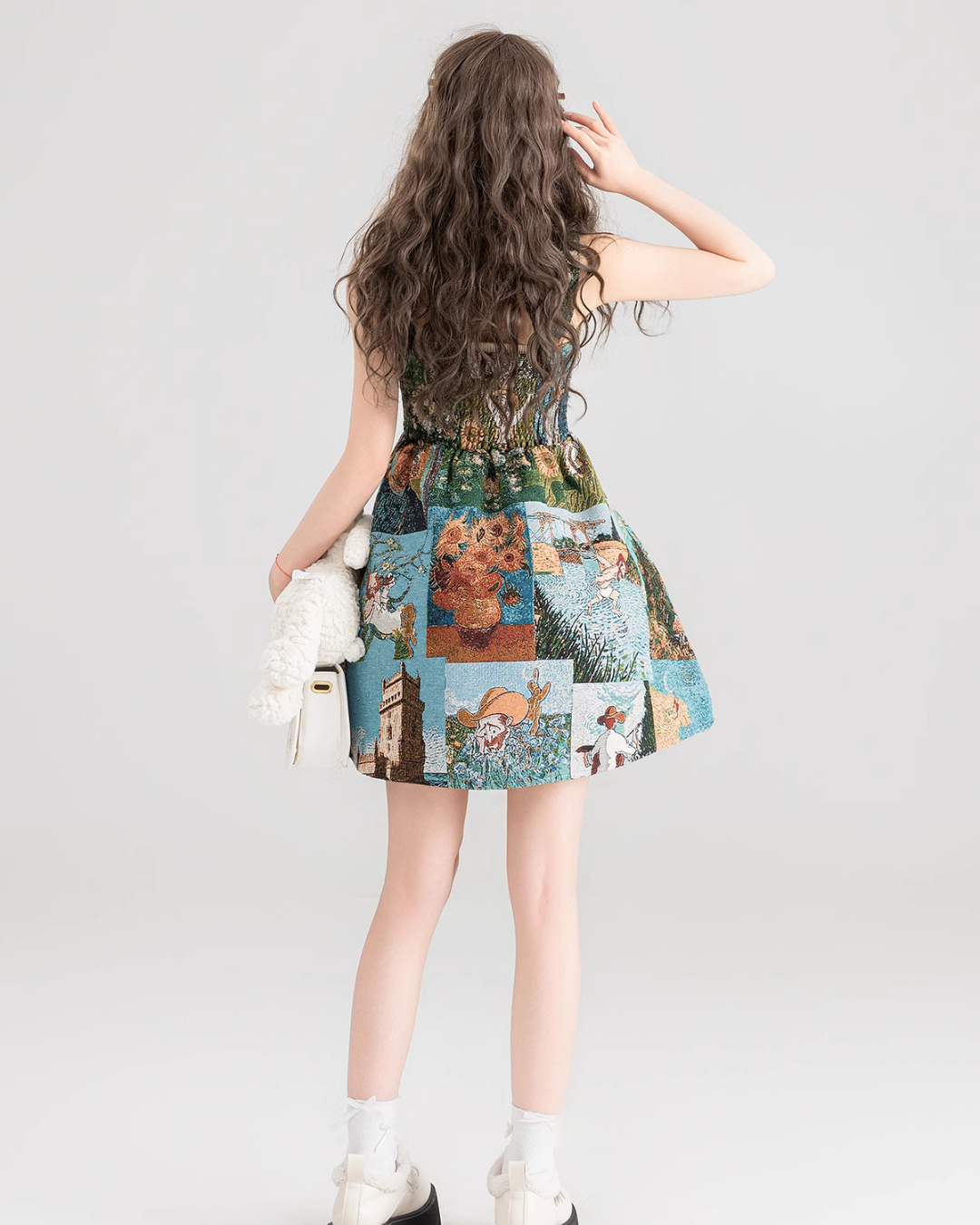 Retro Painting Flare Dress KIK0001