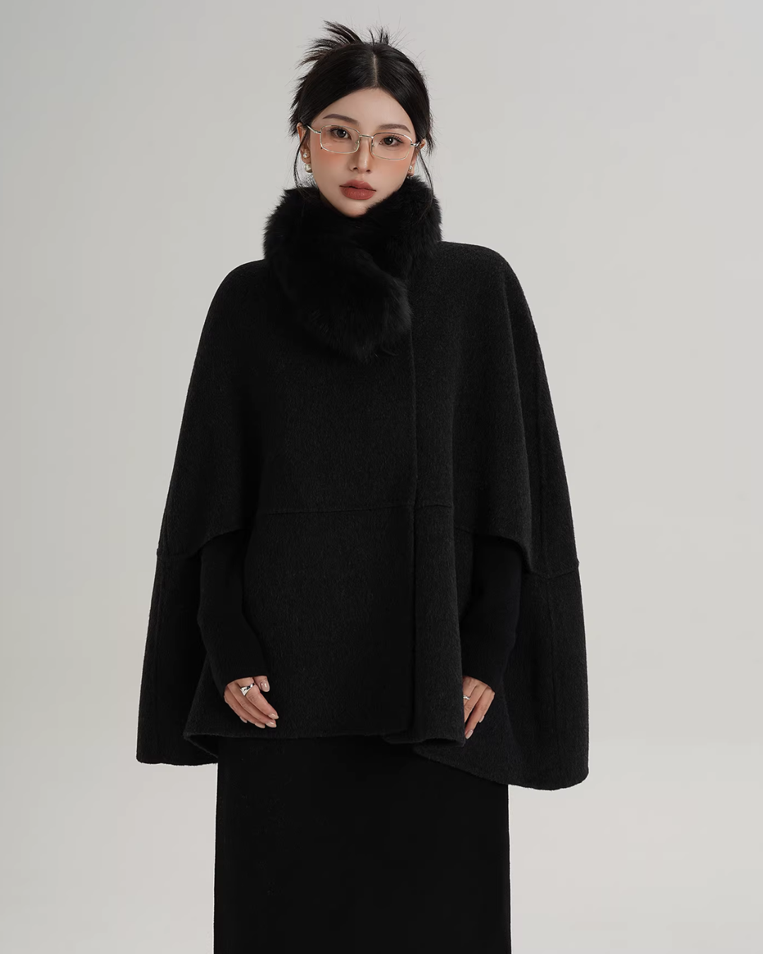Fur Muffler Cape Coat SRS0402