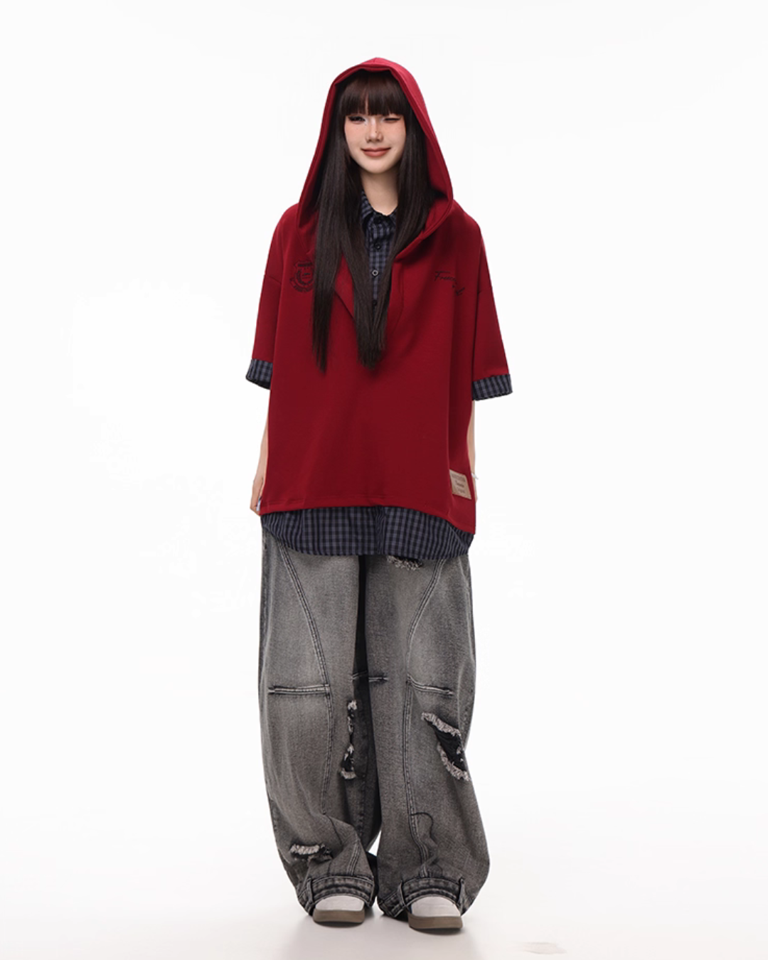 Vintage Washed Loose Wide Jeans FEC0001