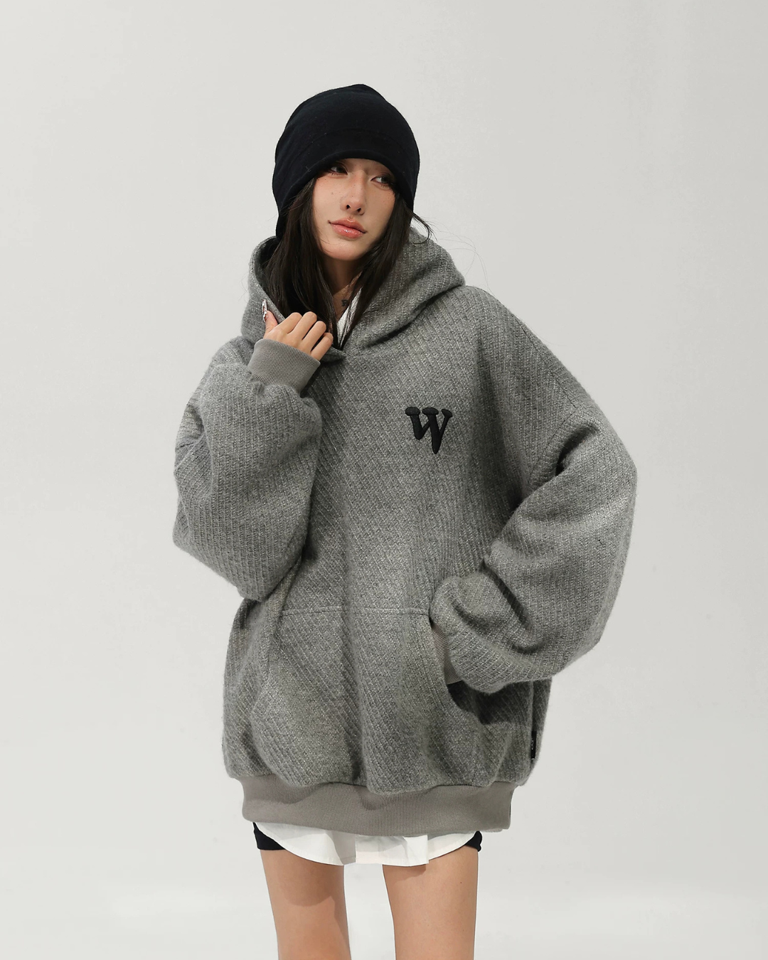 Wool Oversized Pullover Hoodie ACS0384