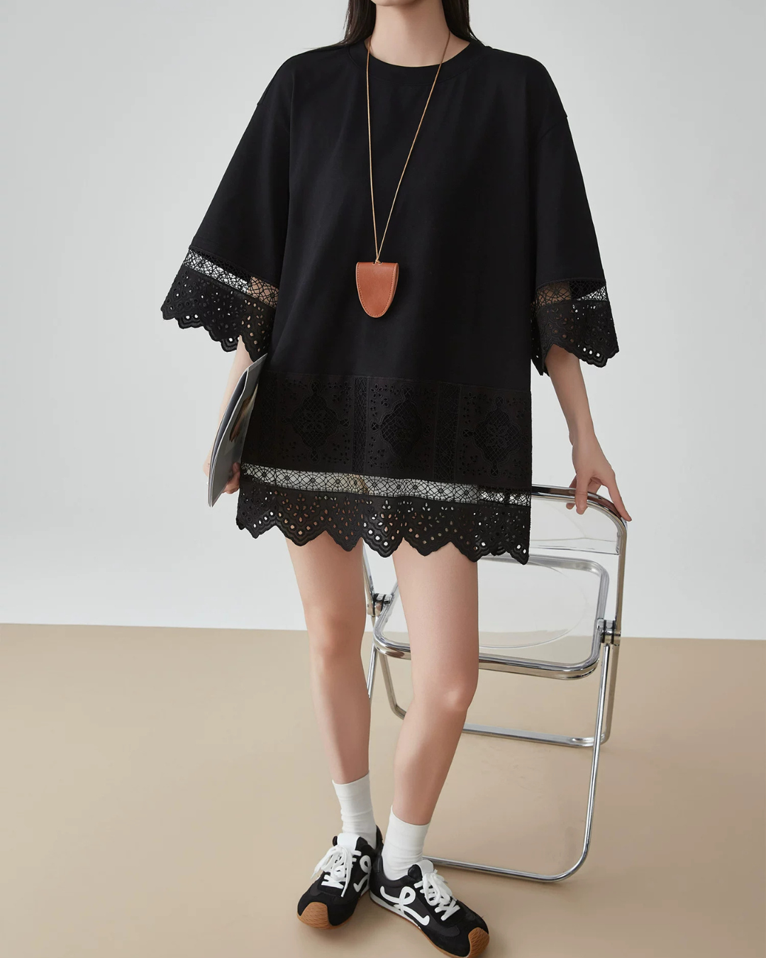 Scallop Lace Oversized Top FER0164