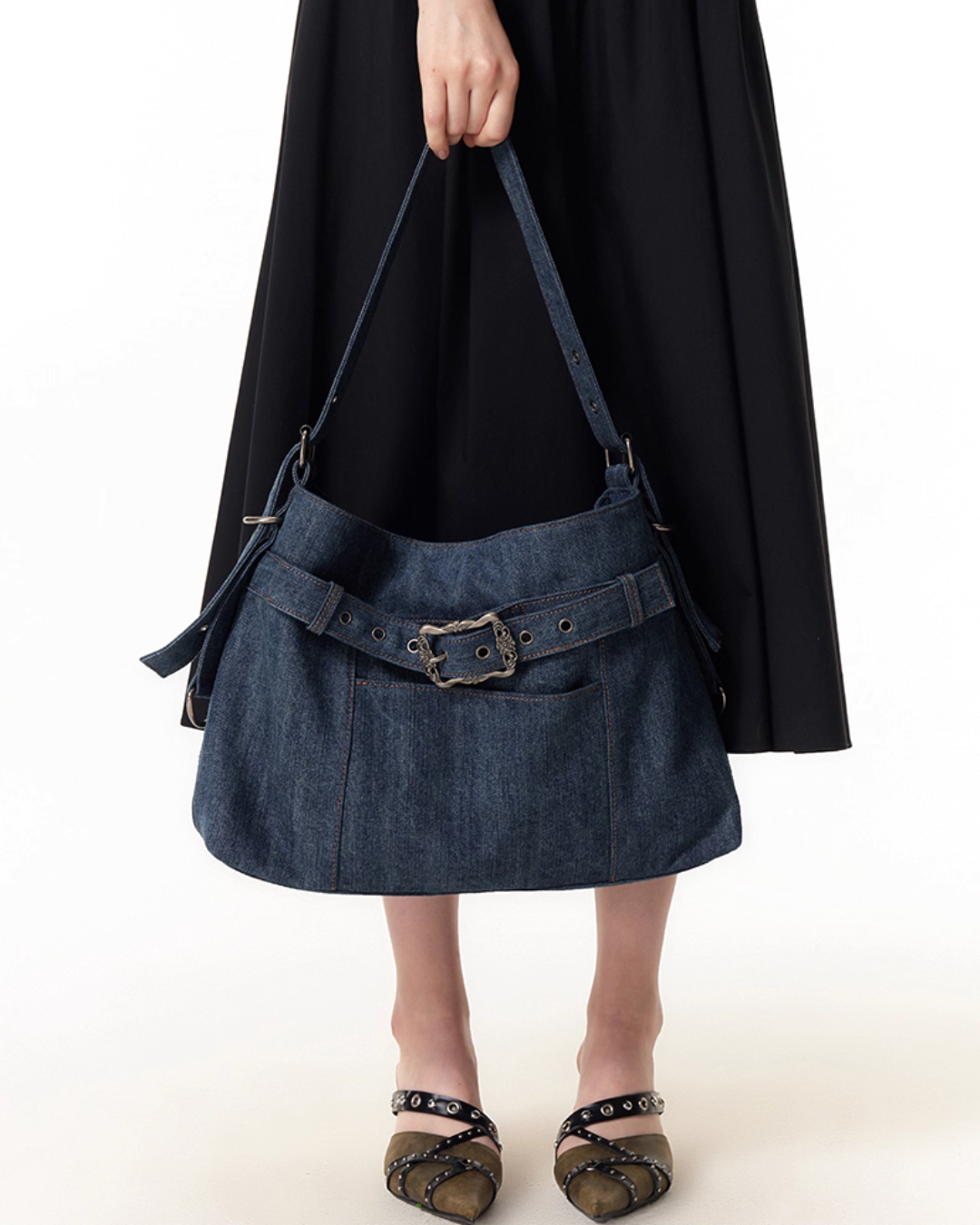 Belt Denim Fabric Shoulder Bag VSE0068