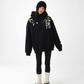 Flower Embroidery Loose Sweat Hoodie ACS0266