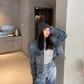 Wide Shoulder Vintage Denim Jacket CCS0030