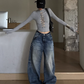 High Neck Ripped Design T-Shirt  ZRS0085