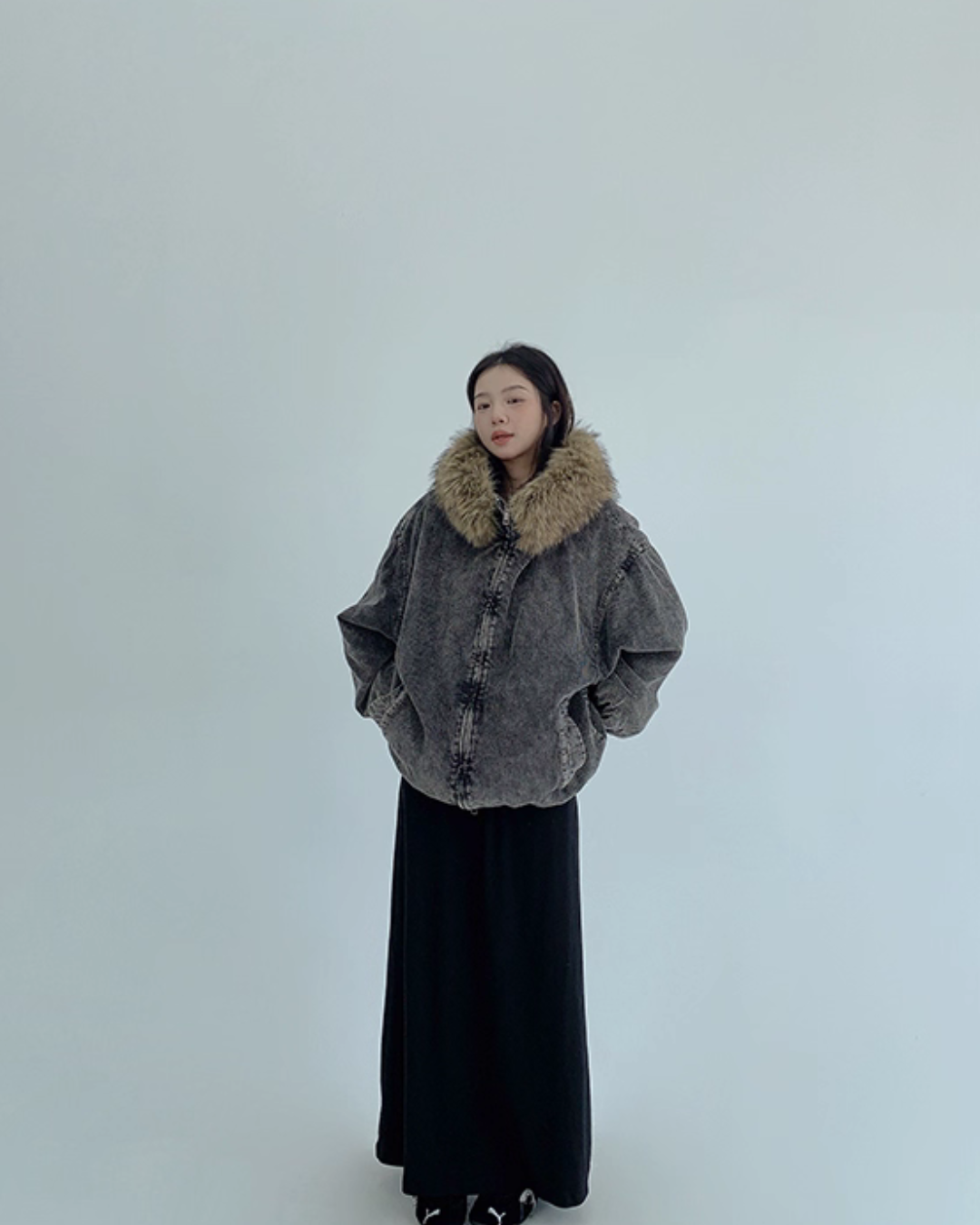 Fur Corduroy Double-Zip Jacket YLS0993