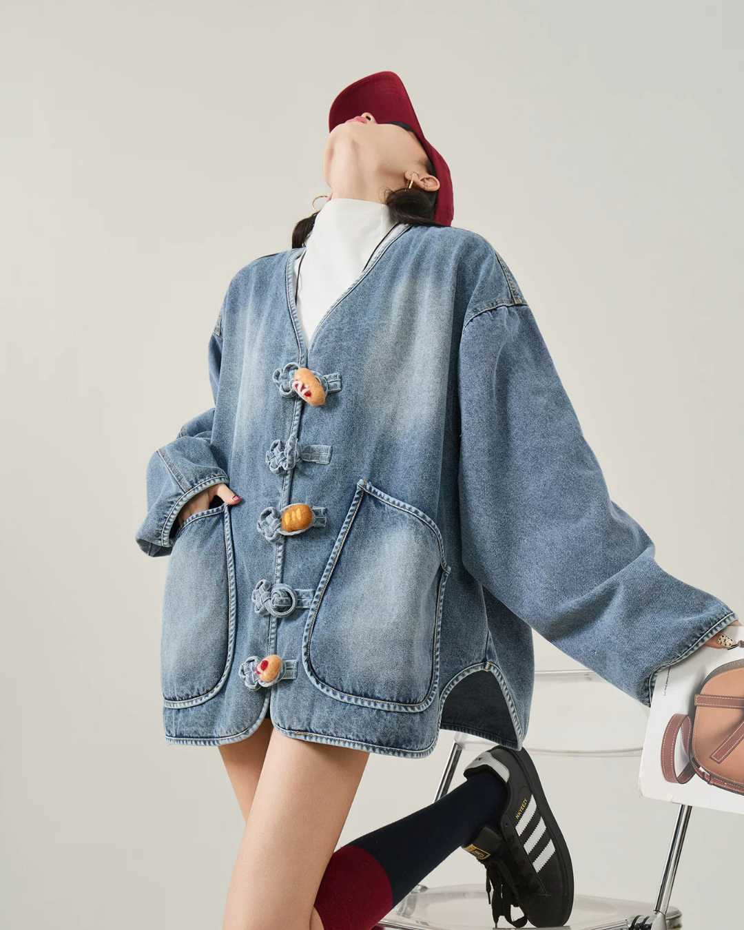 Duffle Button Denim Jacket FER0386